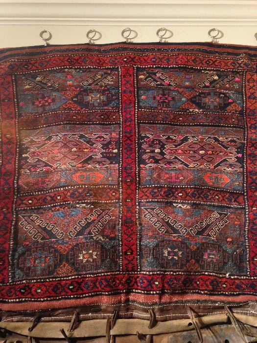 Antique Turkish Carpet Handmade Double Saddlebag for Camel