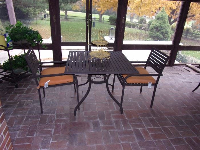 Patio table and two chairs