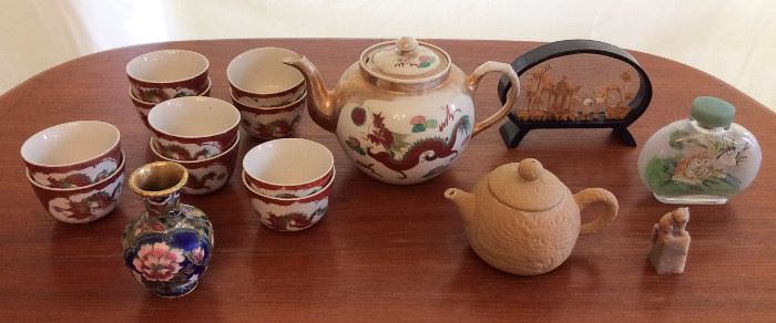 JYR002 Elegant Oriental Décor - Teapot Set, Snuff Bottle & More

