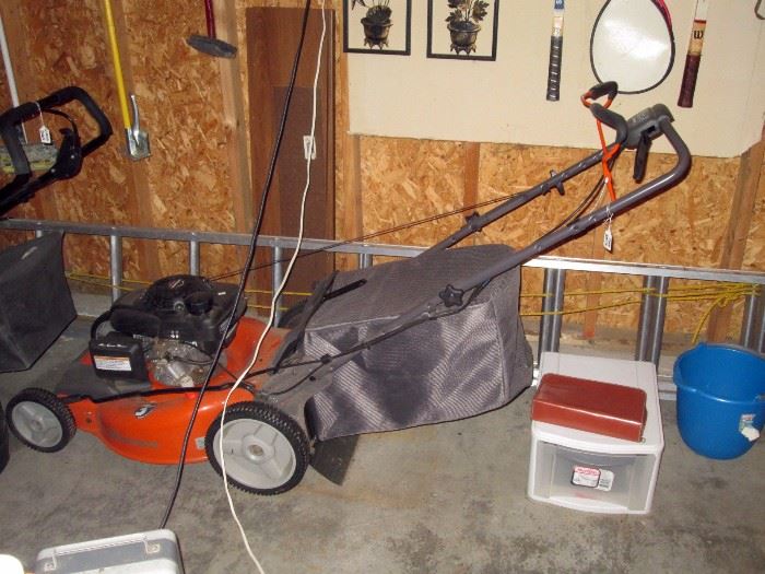 Garage:  Keller Aluminum Ladder Model 3224 24', Lawn Mower