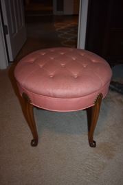 Beautiful Tufted Footstool with Cabriole Legs