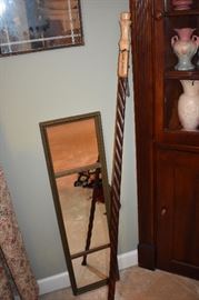 Antique Framed Wall Mirror and "Lake Barkley, KY" Walking Staff