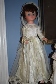 Antique Doll in Wedding Gown