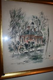 Colonial Court House, Williamsburg Virginia a fine piece signed by the Artist John Hoymson