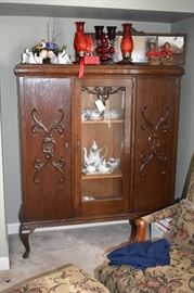 Another view of the China Cabinet with Doors Closed to feature the Artwork on the Doors of this wonderful Cabinet