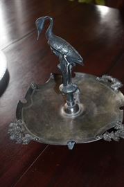 Art Nouveau Stork Silver Tray very Beautiful piece!