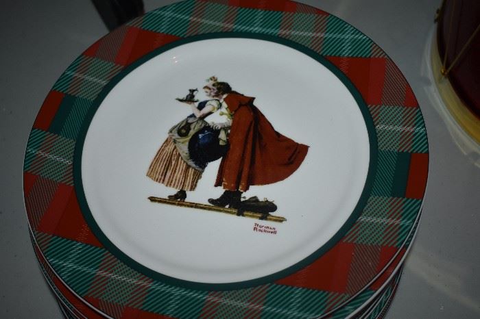 Norman Rockwell Christmas Plates set of 6/8