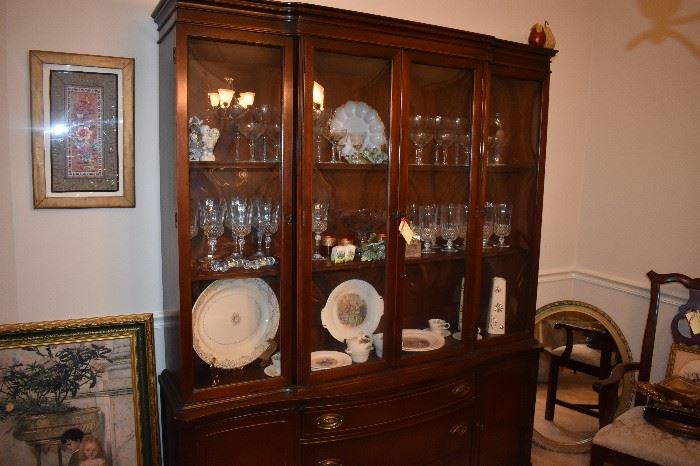 Gorgeous lighted China Cabinet! Don't miss the side items around the Cabinet!
