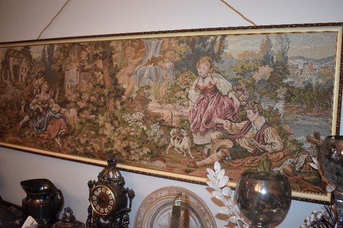 Beautiful Antique Tapestry at least 5' in length