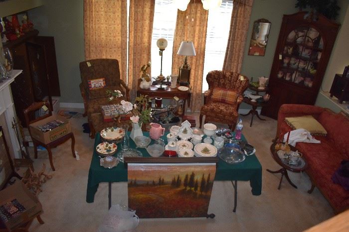 Loads of Antique Furniture, China, Glassware, Lamps, and Collectibles