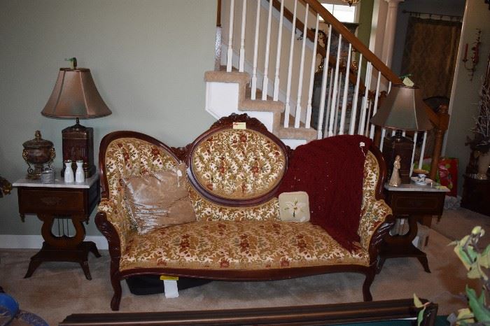 Gorgeous and Ornate Tufted Back Victorian Sofa
