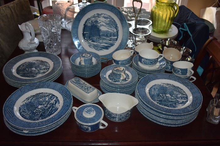 Currier and Ives China set service for 8