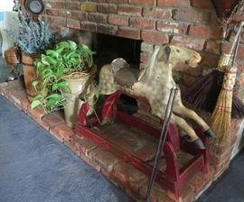 Primitive Folk Art Rocking Horse.  Whitney Reed style.