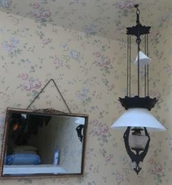 Hanging oil lantern.