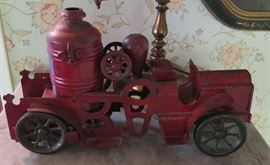 Tin fire engine.  Antique