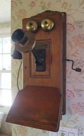   Oak wall phone
