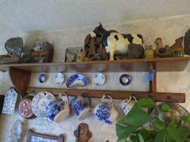 Flow blue, chocolate molds, antique folk art