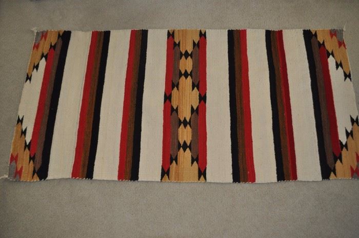 Navajo double saddle rug c. 1950s-1960s  Mint!