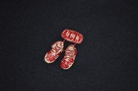 Native American beaded miniature souvenir moccasins c. 1950s