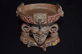 Huehueteotl was the Aztec god of the hearth and the fire of life. This is a high quality replica c. 1960-1970 of a figure from the 8th-10th century.