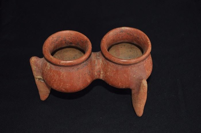 Double tripod bowl, W. Mexico, with repairs