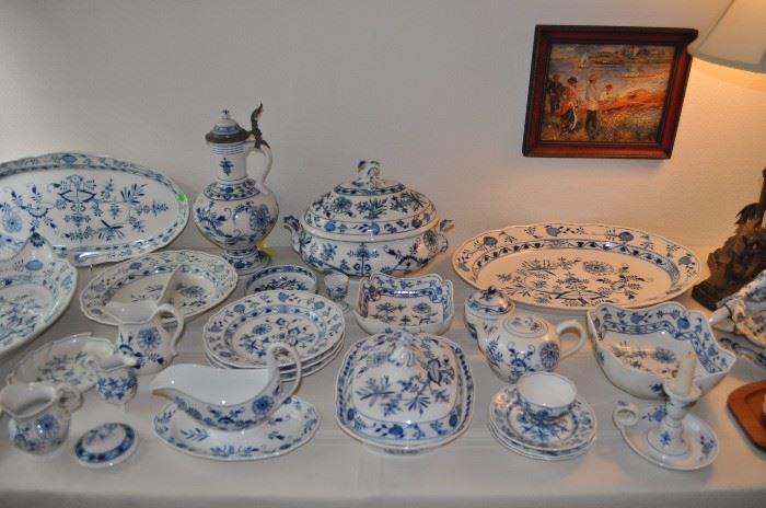 Collection of Meissen Blue Onion porcelain