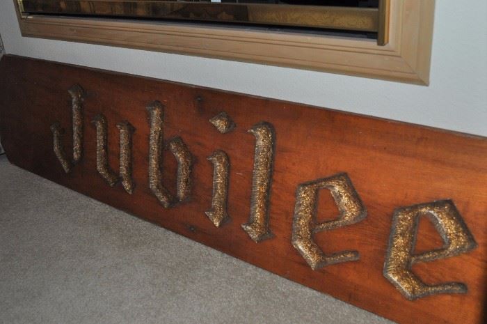 Carved Jubilee sign