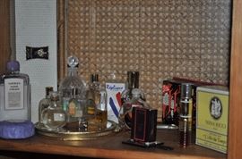 Vintage perfume bottles and soaps