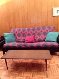 Futon and 60's coffee table