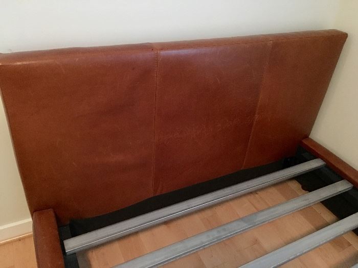 Full size leather bed frame
