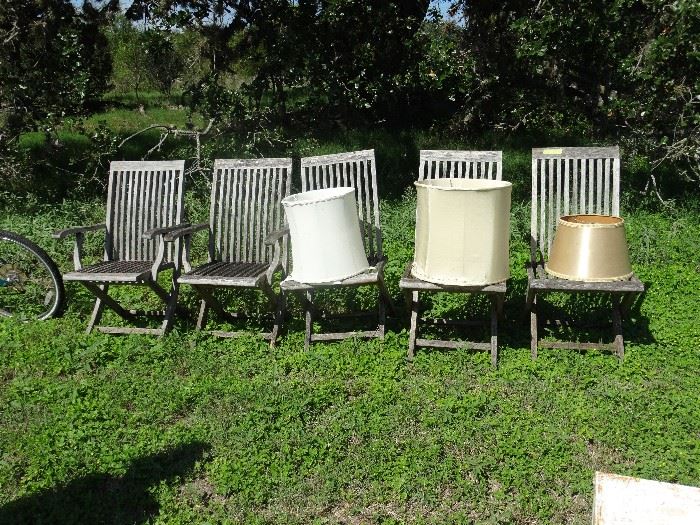 Fun vintage Outdoor Chairs and Lamp Shades