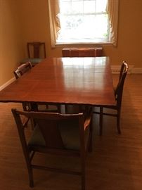 mid century modern dining room table and chairs