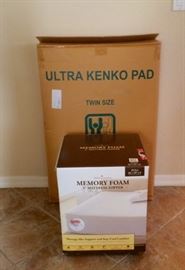 Nikken "Ultra Kenko Pad" Twin Mattress Topper; NIB Home Classics 3" FULL Memory Foam Mattress Topper