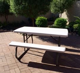Plastic/Metal Picnic Table