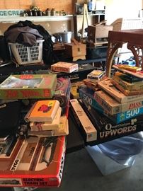 Vintage Tyco train set and vintage games