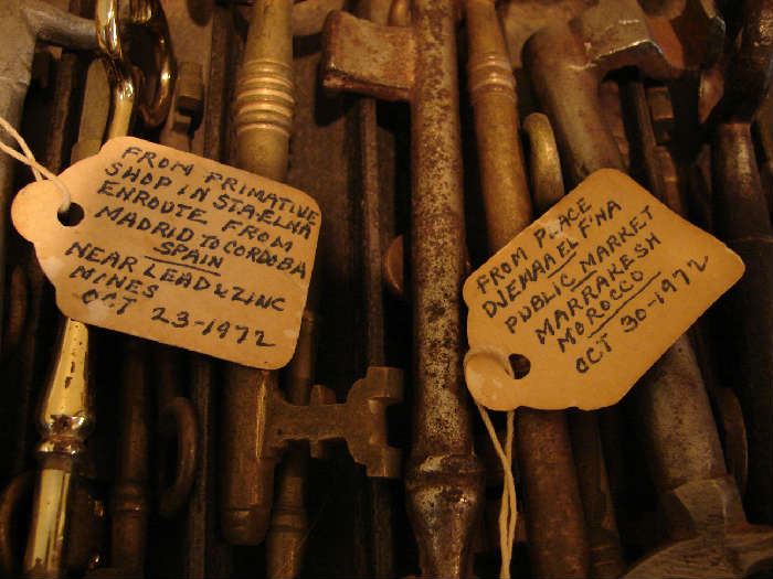Key tags tell the tale on two of the over sized keys  
