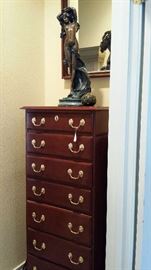 Harden cherry lingerie chest and decorative figure