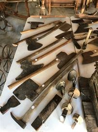 Large antique axe head collection...see detailed pics