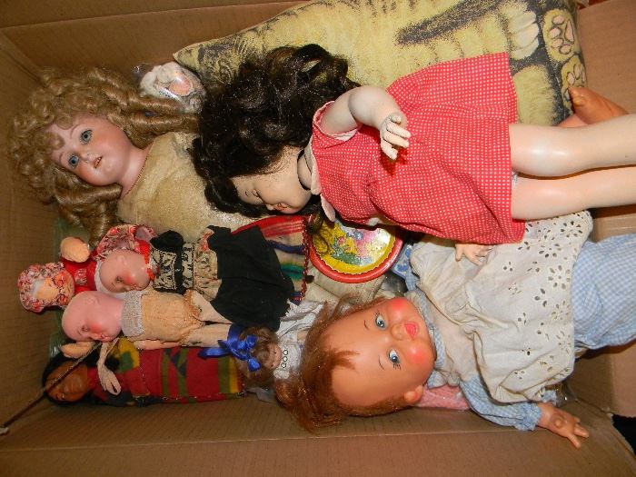 old dolls, more being unpacked
