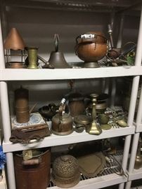 Many vintage brass items