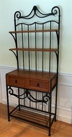 Wood and Iron Baker's Rack