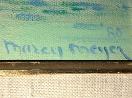 Oil on masonite? Signed, 1980 - Mazel Meyer?