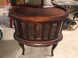 Small, Kidney Shaped Tabletop Curio Cabinet