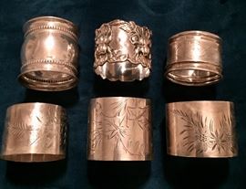 Antique collectible sterling napkin rings