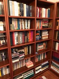Lots of books and two of these beautiful custom made Cherry book cases!