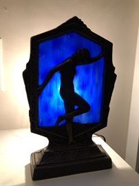 Art Nouveau Style Cobalt Blue desk deco lamp