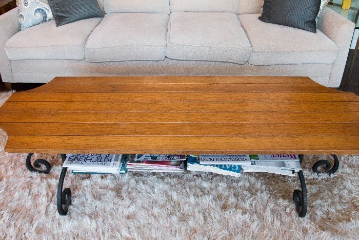 Wood and Iron Coffee Table 