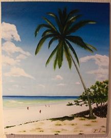 Beach Scene, oil painting