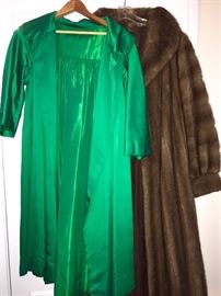Vintage fur coat and vintage dress coat.