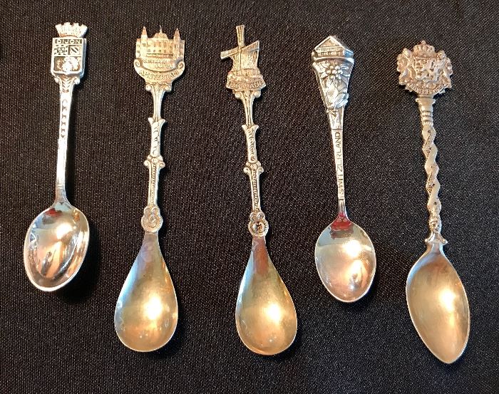 Souvenir sterling spoons